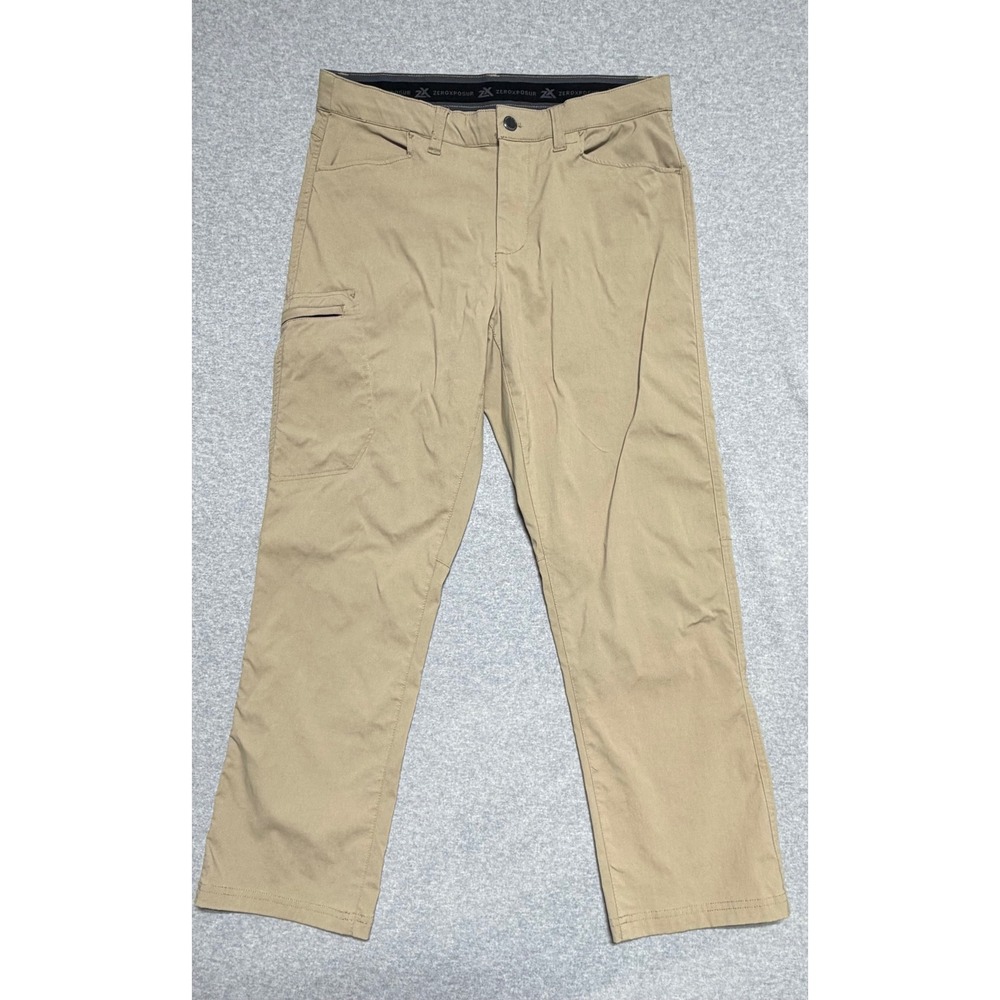 ZeroXposur Mens Travel Series Cargo Pants Khaki Tan 34x30‎ Straight Leg Hiking